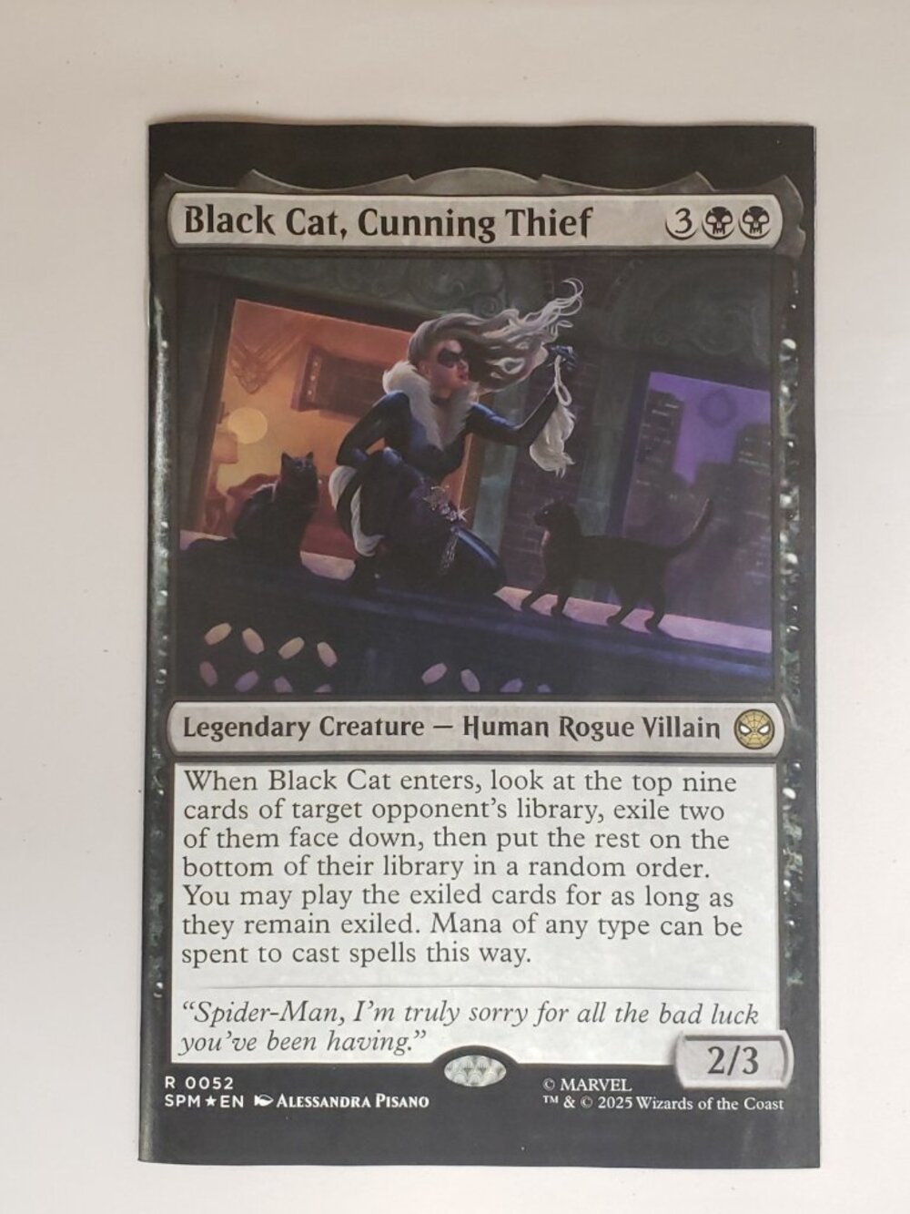Black Cat #10 Monoko MTG Variant x3 Set Marvel Magic the Gathering - Picture 2 of 6